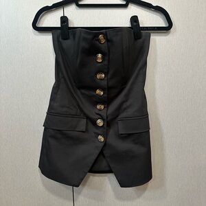 favorite daughter strapless bustier top in black